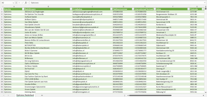 Dataset van alle opticiens in Nederland